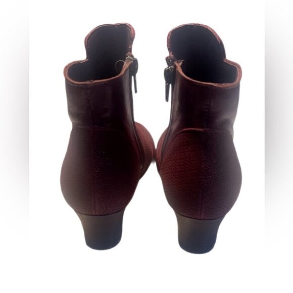 NWT Brako anatomic Burgundy Comfortable suede leather ankle zippered bootie 36 - Picture 4 of 5
